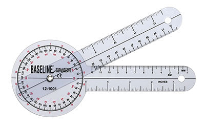 Baseline 360 degree clear plastic goniometer, 8 inches