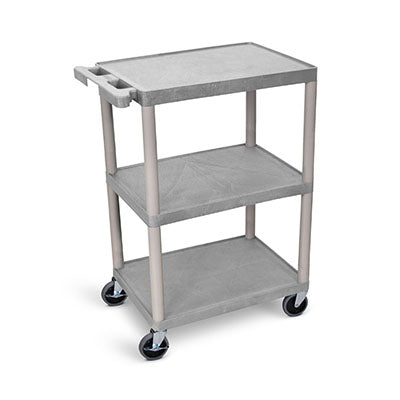 3-shelf plastic cart, grey